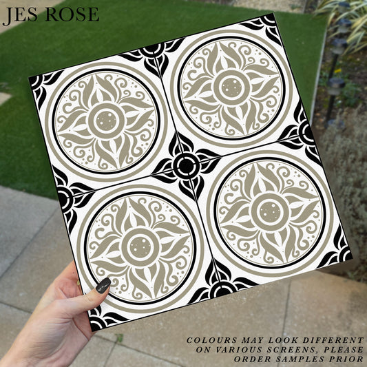 Lisbon Sage & Black Premium Peel & Stick Tiles