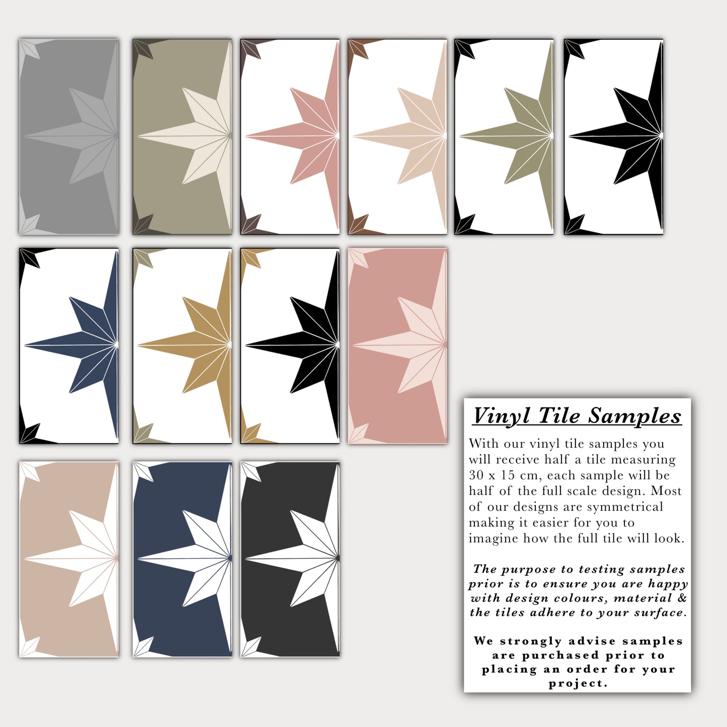 Astral Star Beige & White (Large) Premium Peel & Stick Tiles