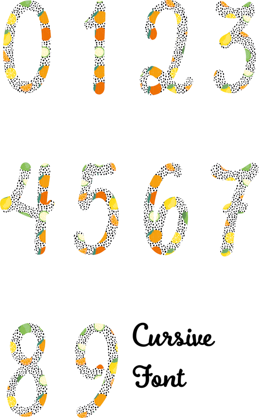 Citrus Slices & Dalmatian Number Decal