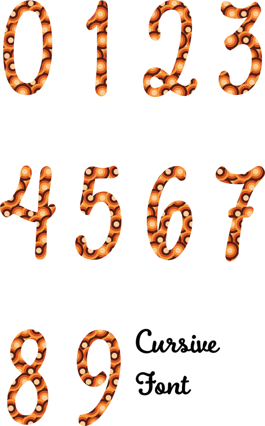 Retro Circles Number Decal