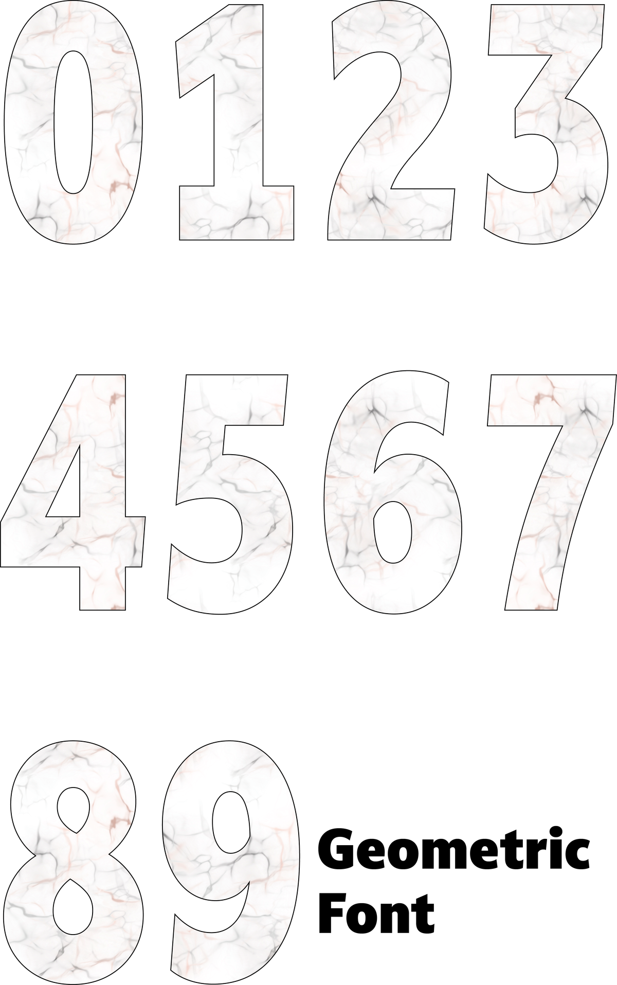Muted Numbers Muted Marble Number Decal – Jes Rose