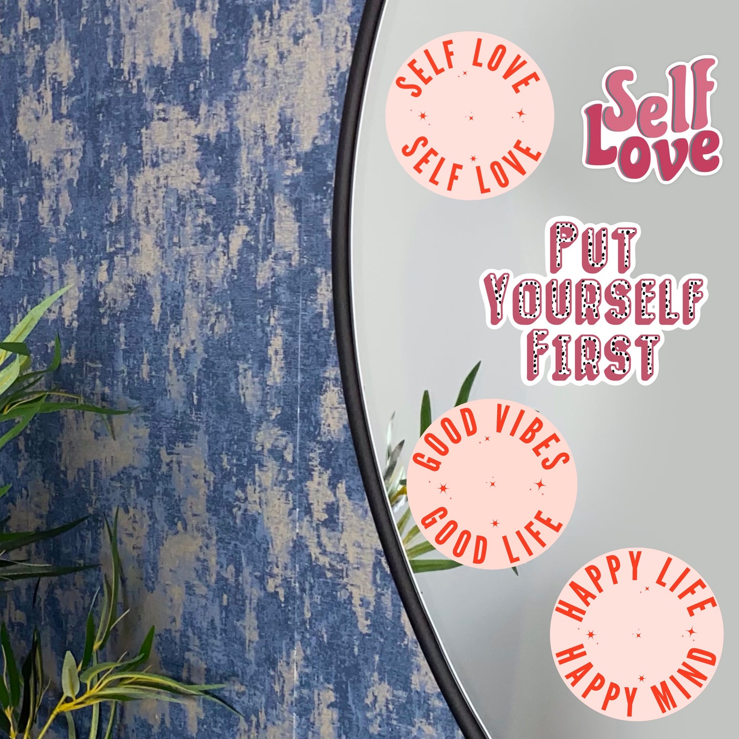 Happy Life/Happy Mind Window/Mirror Decal
