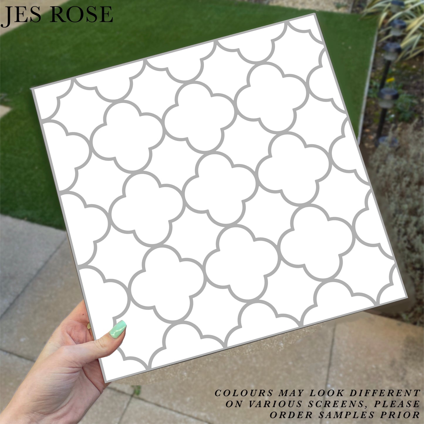 Quatrefoil Grey Premium Peel & Stick Tiles