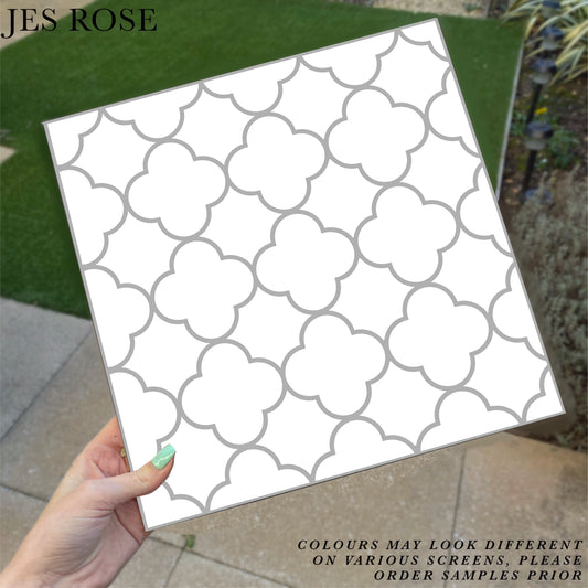 Quatrefoil Grey Premium Peel & Stick Tiles