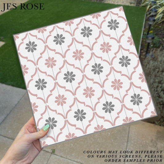 Moroccan Jannah Pink & Grey Premium Peel & Stick Tiles