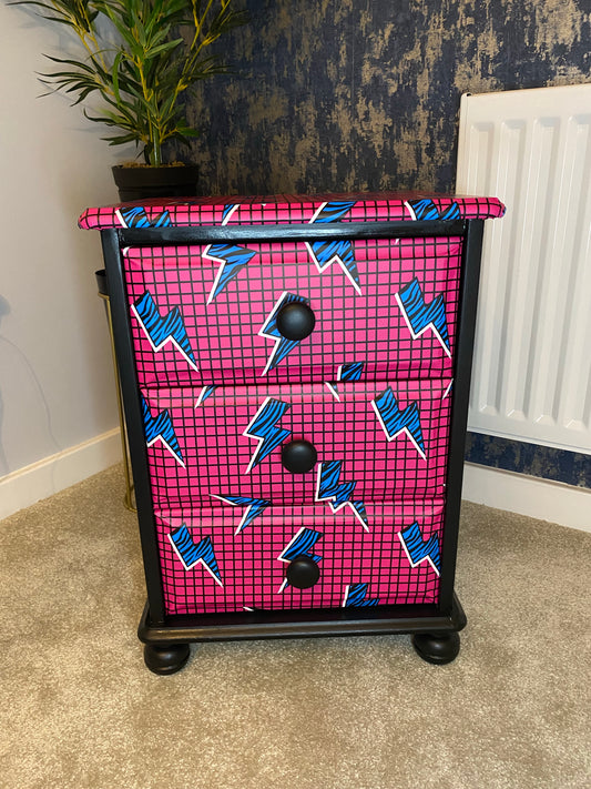 Bolts & Zebra Neon Pink