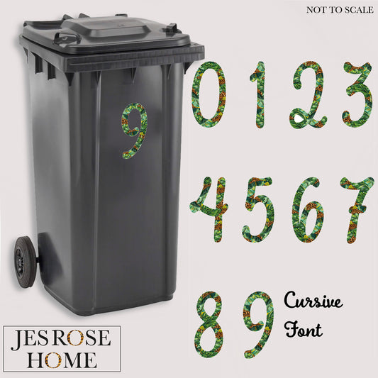 Banana Leaf & Leopard Number Decal