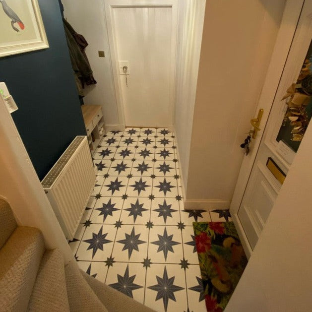 Astral Star Navy & Black (Large) Premium Peel & Stick Tiles