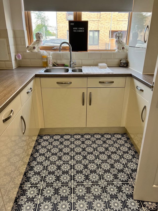 French Black & White (Small) Premium Peel & Stick Tiles